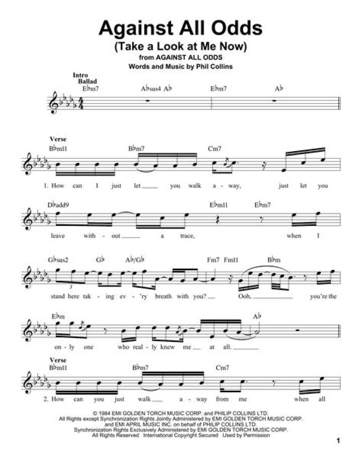 Against all odds (take a look at me now . lyrics