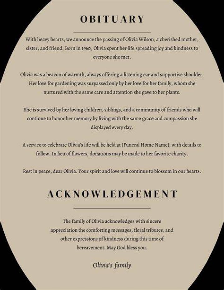 Death And Obituary Family Details